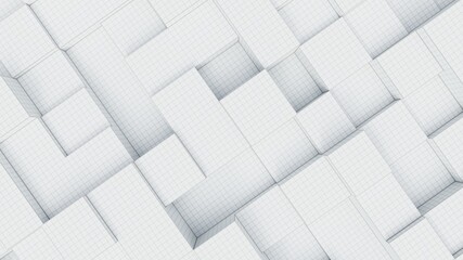 White background from cubes and squares.Modern geometric design .illustration.