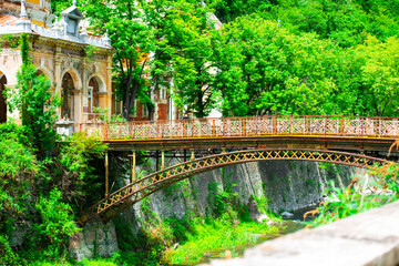 Old buidings in Herculane, Romania