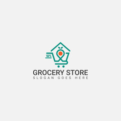 grocery store logo online shopping logo icon simple and modern