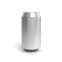 Realistic aluminum can on white background. Vector illustration.