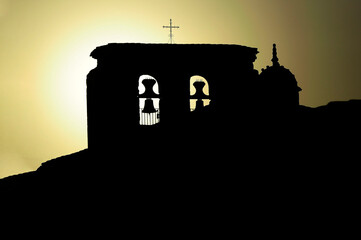 Bell tower of the Church of Santa Maria de Alarcon in Cuenca
