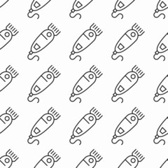 Electrical hair clipper line seamless pattern. Equipment for hair salon and home. Barbershop device background