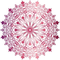PrintIslamic floral mandala design of decorative ornamental Moroccan style pink reddish color pattern backgrounds