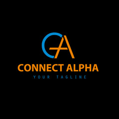 CA initial logo design. company with letter CA