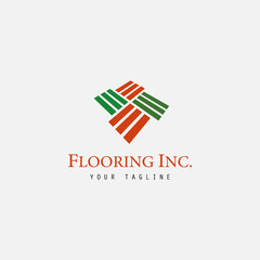 flooring company illustration logo design