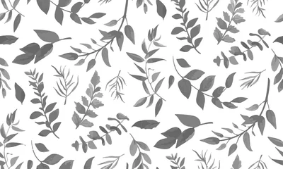 Gordijnen Volledige naadloze bloemmotief textuur. Grijs vectorontwerp © MSK Design