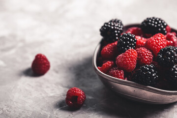 Blackberries and raspberries pattern. - 479220026