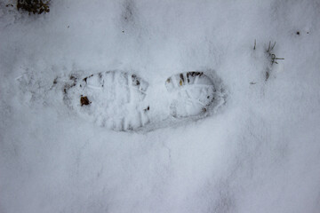 Fußabdruck im Schnee