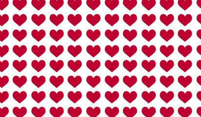 Red hearts on white background seamless pattern for Valentine's Day
