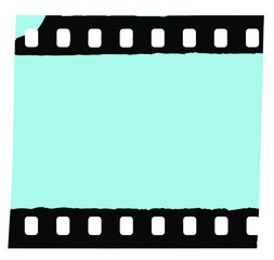 Film strip negative frame isolated from the filmstrip roll. Vector illustration isolated on white background.