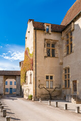 Fototapeta na wymiar Cluny in France, ancient houses, small street in Burgundy 