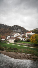 Fototapeta na wymiar Villages and landscapes of the northern Navarre and Pyrenees region.