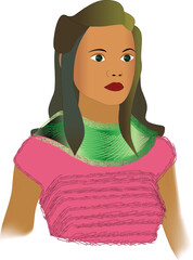 portrait of a woman in clothes