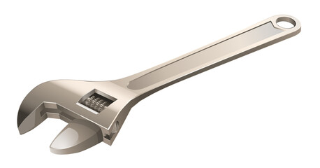 Obraz premium Adjustable wrench on white background
