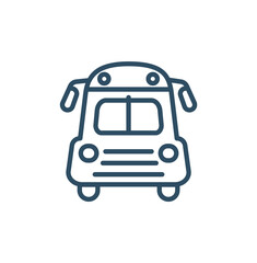 School bus or schoolbus transportation vehicle flat icon for apps and websites