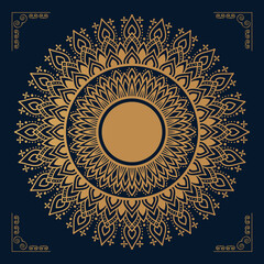 Luxury Mandala Floral Background Golden Color