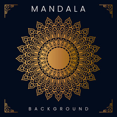 Luxury Mandala Floral Background Golden Color