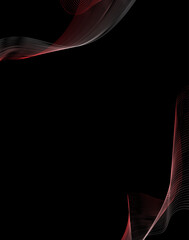 black Abstract curved lines thin geometry
