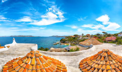 Gorgeous view of  Porto Rafael resort. Awesome tiled roof of traditional houses