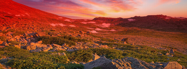 Sunrise from Mills Moraine, Longs Peak, Rocky Mountain National Park, Colorado, USA - 479226495