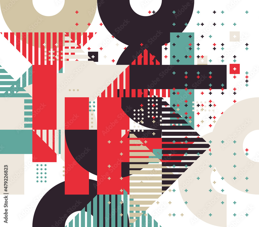 Poster abstract geometric vector pattern with op art effect