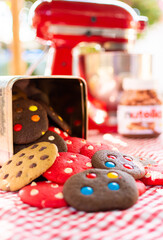 cookies candy  sweet food snack sugar gourmet cookies nutella chocolate  milk cream  chocolate  milk cream background for instagram