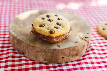 cookies candy  sweet food snack sugar gourmet cookies nutella chocolate  milk cream  chocolate  milk cream background for instagram