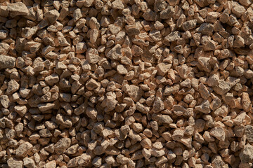 gravel as seen from above for construction and road construction