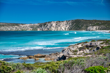 Naklejka na ściany i meble Beautiful beach of Pennington Bay, Kangaroo Island, Australia.