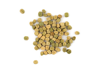 Pea seeds close-up. Germinating seeds at home. Vegan and healthy food concept. Growing sprouts. Top view