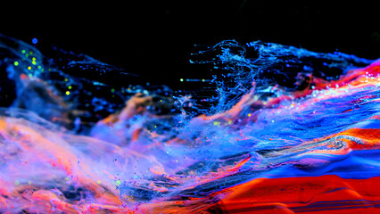 Ink in water isolated on Black background.