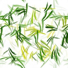 Bamboo leaf on white seamless background pattern,