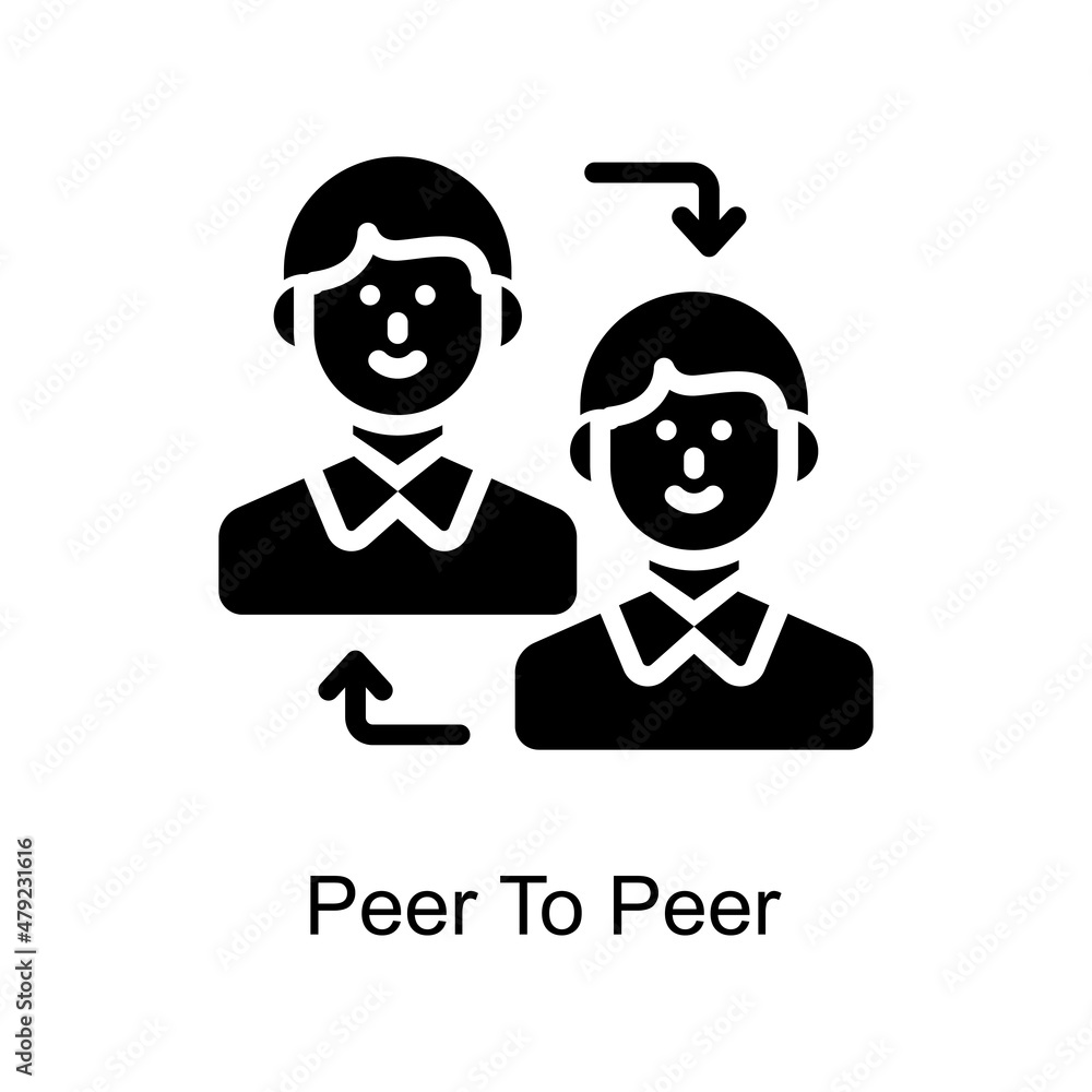 Aufkleber peer to peer vector solid icon for web isolated on white background eps 10 file