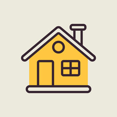Detailed winter house vector icon. Winter sign