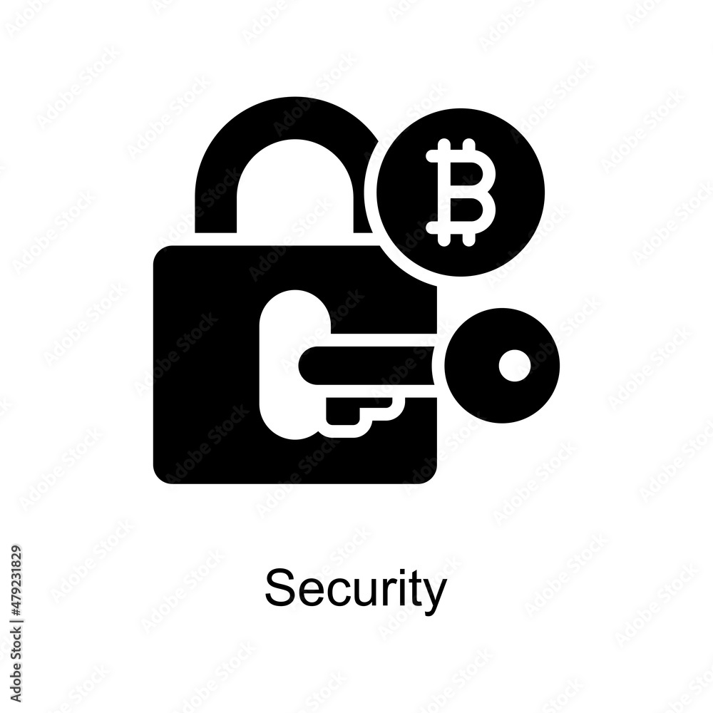 Poster security vector solid icon for web isolated on white background eps 10 file