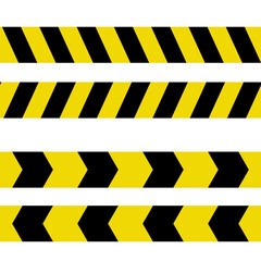 yellow black two way tape ribbon vector illustrations. Warning strips used for crime scene and construction zones