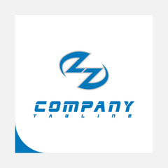 ZM or Z letter design logo with flying speed