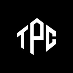 TPC letter logo design with polygon shape. TPC polygon and cube shape logo design. TPC hexagon vector logo template white and black colors. TPC monogram, business and real estate logo.