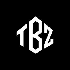 TBZ letter logo design with polygon shape. TBZ polygon and cube shape logo design. TBZ hexagon vector logo template white and black colors. TBZ monogram, business and real estate logo.