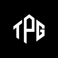 TPG letter logo design with polygon shape. TPG polygon and cube shape logo design. TPG hexagon vector logo template white and black colors. TPG monogram, business and real estate logo.