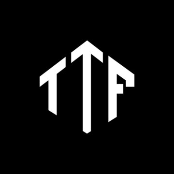 TTF letter logo design with polygon shape. TTF polygon and cube shape logo design. TTF hexagon vector logo template white and black colors. TTF monogram, business and real estate logo.