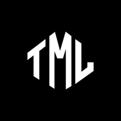 TML letter logo design with polygon shape. TML polygon and cube shape logo design. TML hexagon vector logo template white and black colors. TML monogram, business and real estate logo.