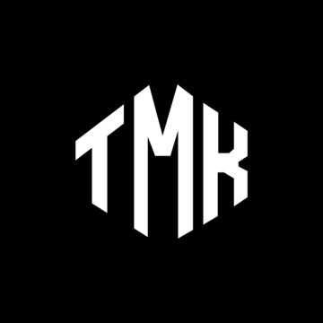 TMK letter logo design with polygon shape. TMK polygon and cube shape logo design. TMK hexagon vector logo template white and black colors. TMK monogram, business and real estate logo.