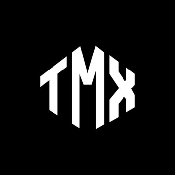 TMX letter logo design with polygon shape. TMX polygon and cube shape logo design. TMX hexagon vector logo template white and black colors. TMX monogram, business and real estate logo.