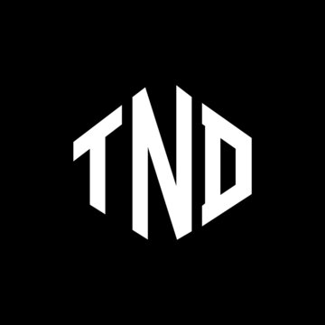 TND letter logo design with polygon shape. TND polygon and cube shape logo design. TND hexagon vector logo template white and black colors. TND monogram, business and real estate logo.