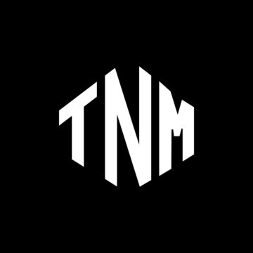 TNM letter logo design with polygon shape. TNM polygon and cube shape logo design. TNM hexagon vector logo template white and black colors. TNM monogram, business and real estate logo.