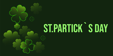St. Patrick's Day typographic composition with a happy green clover and text on a green background. Vector illustrator design template.


