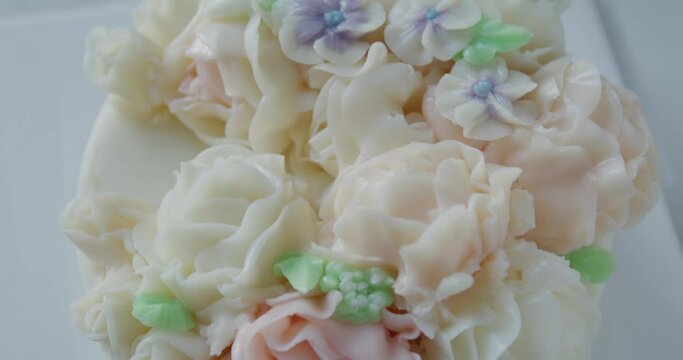 Butter cream flower cake dessert