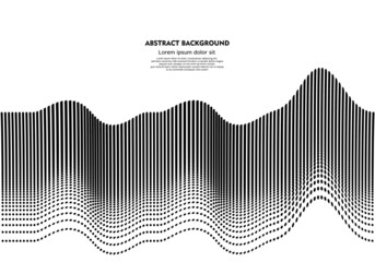 Minimalistic background Abstract particle waves in black and white. Vector illustration