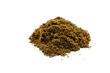 Coffee powder heap isolated on white background